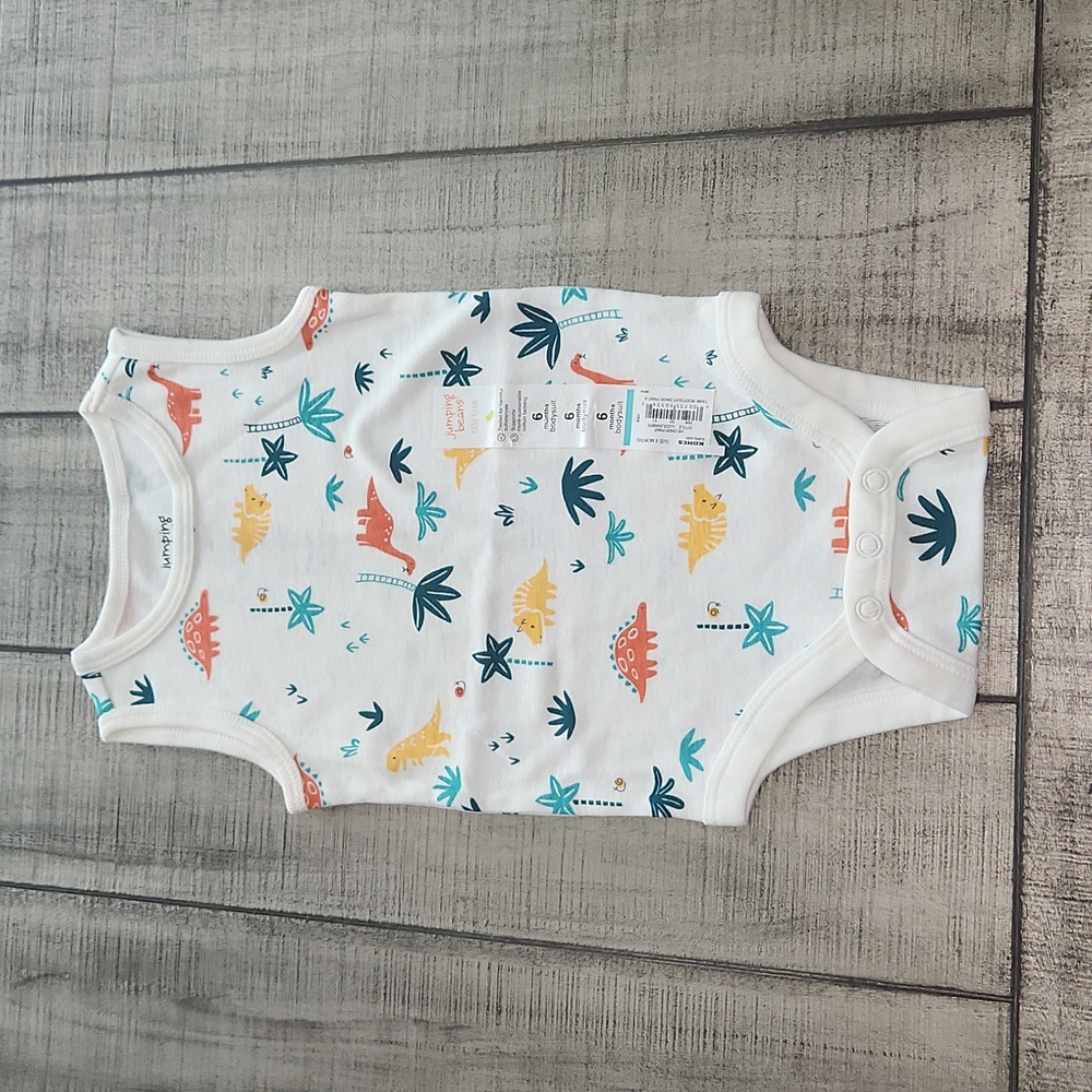 NWT Jumping Beans Colorful Dinosaur Baby Onesie